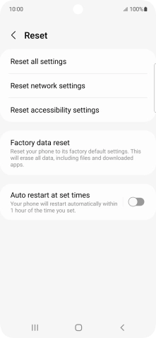 Press Factory data reset.