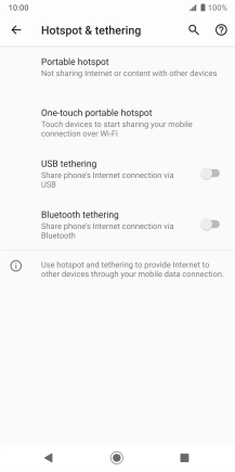 Press Portable hotspot.