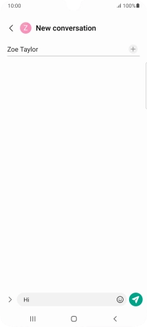 Press the send icon when you've finished your text message.