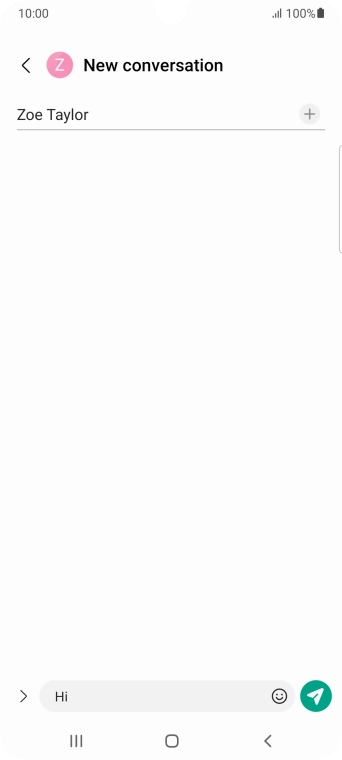 Press the send icon when you've finished your text message.