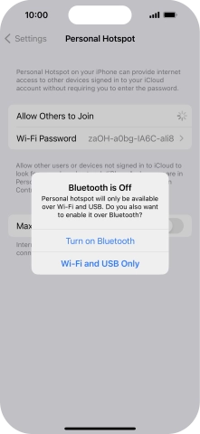 If WiFi is turned on, press Wi-Fi and USB Only.