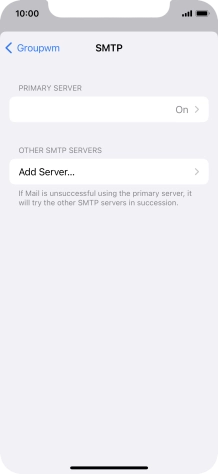 Press the field below 'PRIMARY SERVER'.