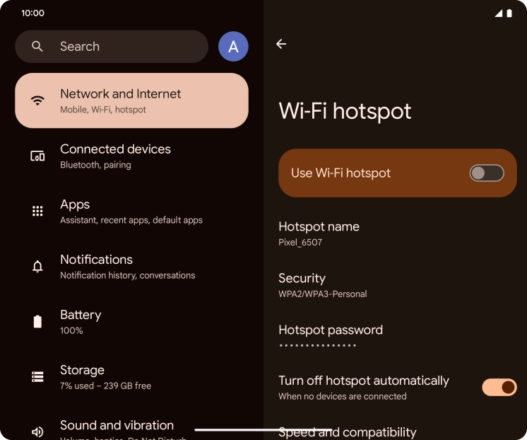 Press Hotspot name.