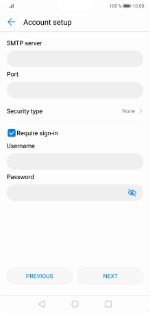 Press the field below 'SMTP server' and key in the name of your email provider's outgoing server.