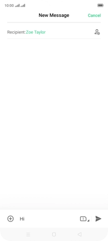 Press the send icon when you've finished your text message.