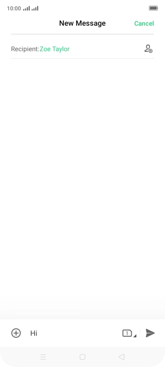 Press the send icon when you've finished your text message.