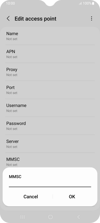 Key in http://mmsc.mms.o2.co.uk:8002 and press OK.