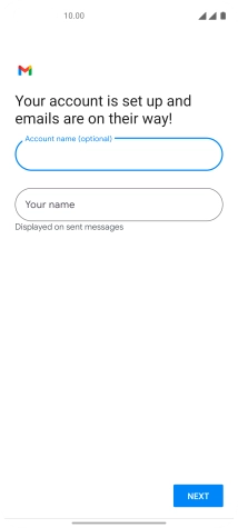 Press Your name and key in the required sender name.