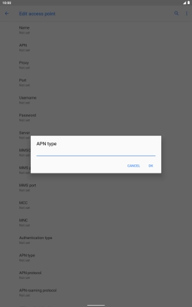 Key in default and press OK.