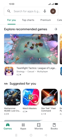 Press the search field.