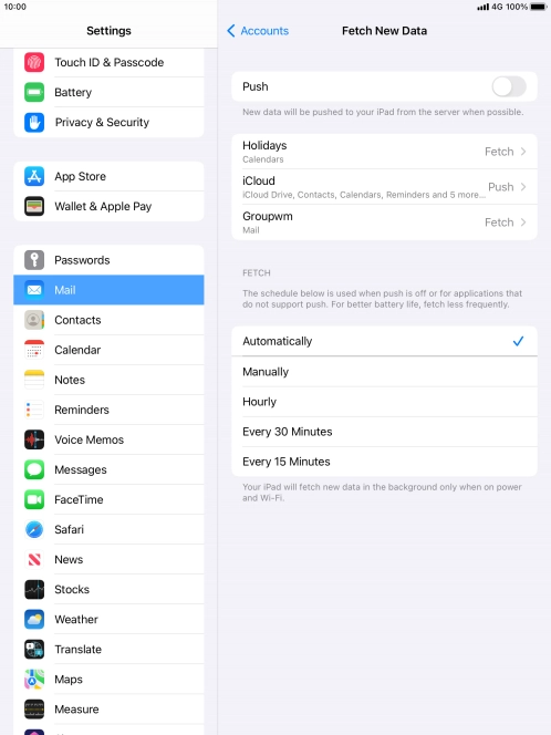 If you turn off the function, press the required setting.