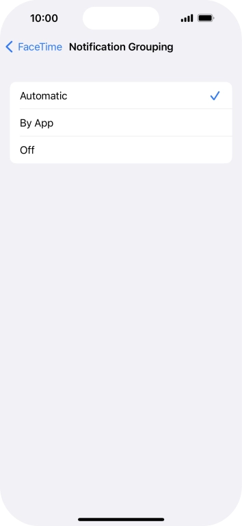 Press the required setting. Press the required setting.