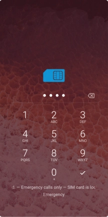 Key in your SIM PIN and press the confirm icon. The default SIM PIN is 0000.