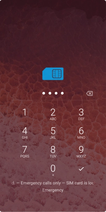 Key in your SIM PIN and press the confirm icon. The default SIM PIN is 0000.