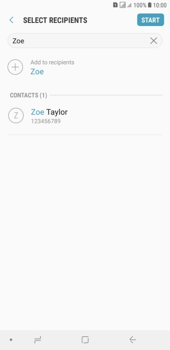 Press the required contact. Press the required contact.