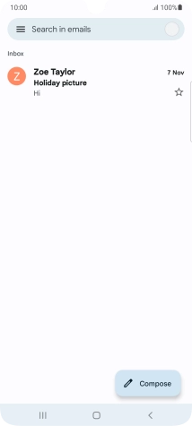 Press the email account icon.