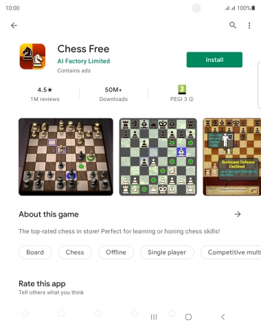 Press Install and follow the instructions on the screen to install the app.