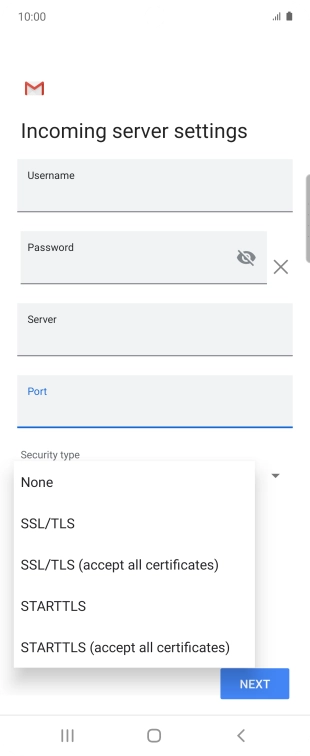 Press None to turn off the function.