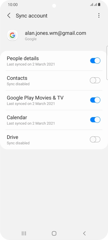 Press the indicator next to 'Contacts' to turn on the function.
