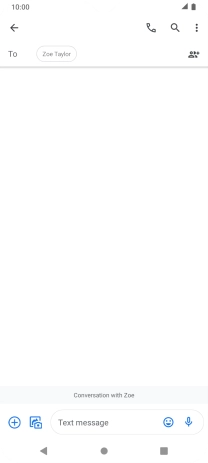 Press the text input field and write the text for your text message.