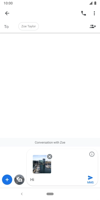 Press the send icon when you've finished your picture message. Press the send icon when you've finished your picture message.