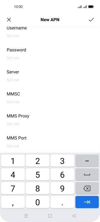 Key in 8080 and press the confirm icon. Key in 8080 and press the confirm icon.