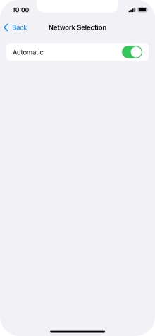 Press the indicator next to 'Automatic' to turn automatic network selection on or off.