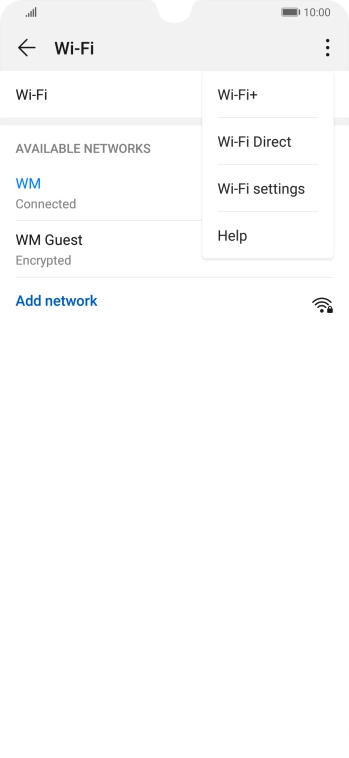 Press Wi-Fi+. Press Wi-Fi+.