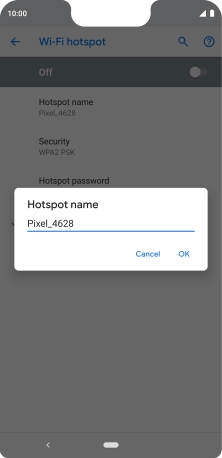 Key in the required WiFi hotspot name and press OK.