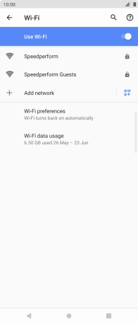 Press the required WiFi network.