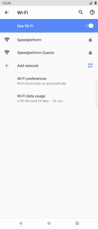 Press the required WiFi network.