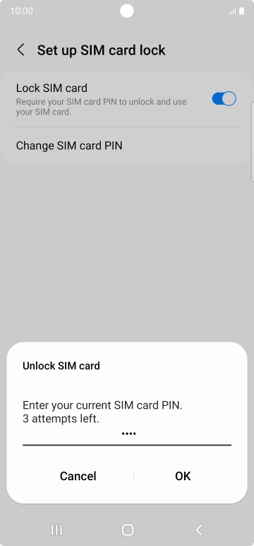 Key in your SIM PIN and press OK. The default SIM PIN is 0000.