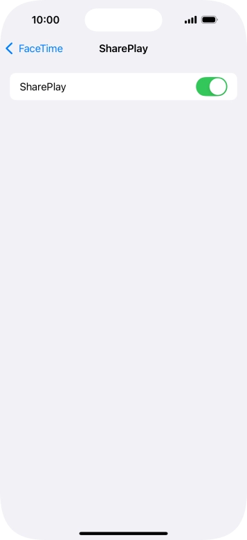 Press the indicator next to 'SharePlay' to turn the function on or off.
