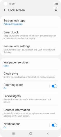 Press Screen lock type and key in the additional phone lock code.