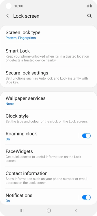 Press Screen lock type and key in the additional phone lock code.