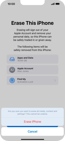 Press Erase iPhone.
