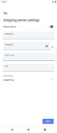 Press the field below 'Port' and key in 25.