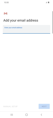 Press the field below 'Enter your email address' and key in your email address.