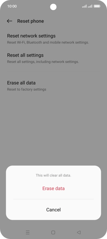 Press Erase data.