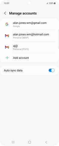 Press the indicator next to 'Auto sync data' to turn the function on or off.