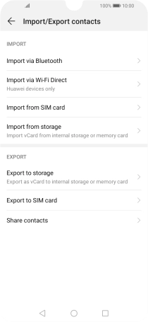 Press Import from SIM card.