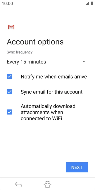 If this screen is displayed, you email account has been recognised and set up automatically. Follow the instructions on the screen to key in more information and finish setting up your phone. If this screen is displayed, you email account has been recognised and set up automatically. Follow the instructions on the screen to key in more information and finish setting up your phone.