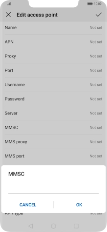 Key in http://mmsc.mms.o2.co.uk:8002 and press OK.