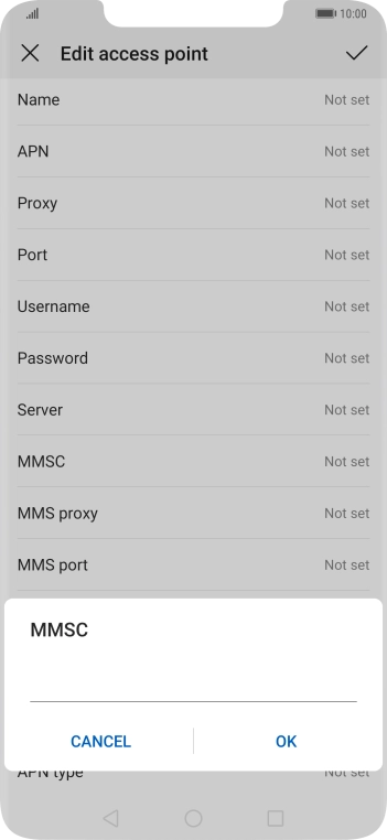 Key in http://mmsc.mms.o2.co.uk:8002 and press OK.