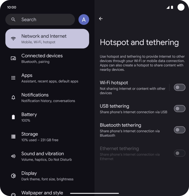 Press Wi-Fi hotspot.