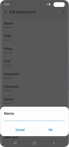 Key in O2 UK Internet and press OK.