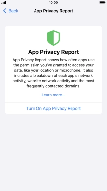 Press Turn On App Privacy Report to turn on the function.