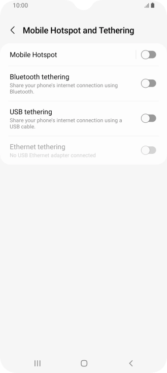 Press Mobile Hotspot.