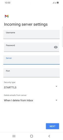 Press the field below 'Port' and key in 110.