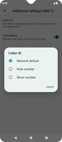 Press Show number to turn on caller identification.